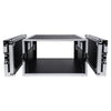 Sound Town STRC-6U-R | REFURBISHED: 6U (6 Space) PA/DJ Rack/Road Case with 21" Depth, Plywood, Metal Ball Corners - inner compartment with removable cover lids