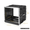 Sound Town STRC-A10UT | Lightweight and Compact 10U PA/DJ ABS Road Case w/ 9U Rack Space, 19” Depth, Retractable Handle, Wheels, Heavy-Duty Latches - Size and Dimensions