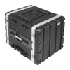 Sound Town STRC-A10UT | Lightweight and Compact 10U PA/DJ ABS Road Case w/ 9U Rack Space, 19” Depth, Retractable Handle, Wheels, Heavy-Duty Latches - Durable and Reliable