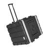 Sound Town STRC-A10UT | Lightweight and Compact 10U PA/DJ ABS Road Case w/ 9U Rack Space, 19” Depth, Retractable Handle, Wheels, Heavy-Duty Latches - Convenient Transport