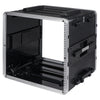Sound Town STRC-A10UT-R | REFURBISHED: Lightweight and Compact 10U PA/DJ ABS Road Case w/ 9U Rack Space, 19” Depth, Retractable Handle, Wheels, Heavy-Duty Latches - Internal Compartment