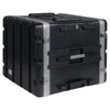 Sound Town STRC-A10UT-R | REFURBISHED: Lightweight and Compact 10U PA/DJ ABS Road Case w/ 9U Rack Space, 19” Depth, Retractable Handle, Wheels, Heavy-Duty Latches