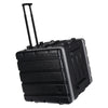Sound Town STRC-A10UT-R | REFURBISHED: Lightweight and Compact 10U PA/DJ ABS Road Case w/ 9U Rack Space, 19” Depth, Retractable Handle, Wheels, Heavy-Duty Latches - Convenient Transport