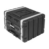 Sound Town STRC-A8UT | Lightweight and Compact 8U PA DJ ABS Road Case w/ 7U Rack Space, 19” Depth, Retractable Handle, Wheels and Heavy-Duty Latches - Durable and Reliable
