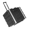 Sound Town STRC-A8UT | Lightweight and Compact 8U PA DJ ABS Road Case w/ 7U Rack Space, 19” Depth, Retractable Handle, Wheels and Heavy-Duty Latches - Convenient Transport