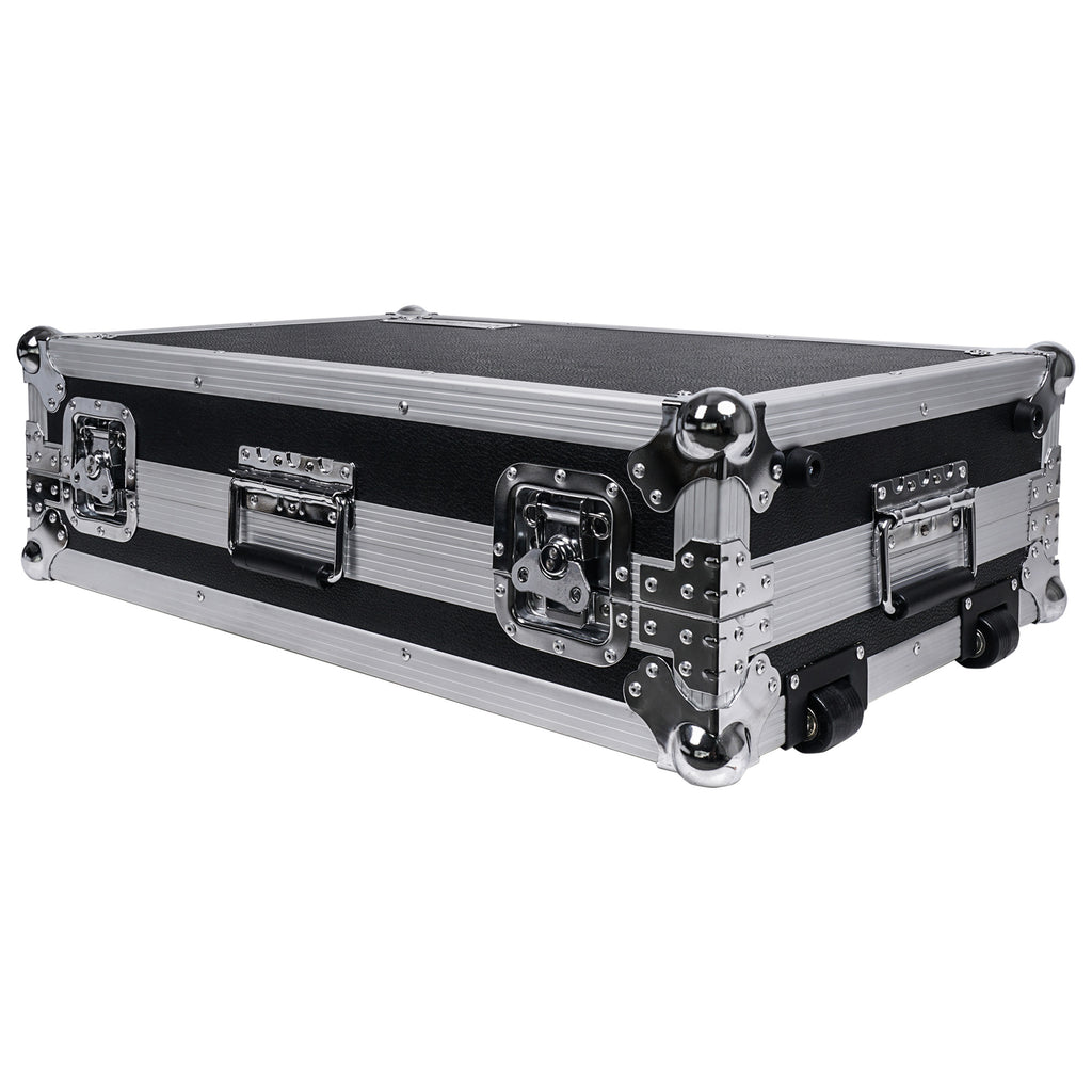 Sound Town STRC-PDLW Pedal Board ATA Road Case with Wheels and Handles - Left Panel, inline skate wheels