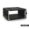 Sound Town STRC-PE4U | 4U Molded PE Rack Road Case with 17" Depth, Microphone and Accessory Storage Lids, Twist Latches, Front & Rear Rack Rails, Lightweight - Size and Dimensions