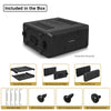 Sound Town STRC-PE4U | 4U Molded PE Rack Road Case with 17" Depth, Microphone and Accessory Storage Lids, Twist Latches, Front & Rear Rack Rails, Lightweight - Package Contents
