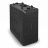 Sound Town STRC-PE4U | 4U Molded PE Rack Road Case with 17" Depth, Microphone and Accessory Storage Lids, Twist Latches, Front & Rear Rack Rails, Lightweight - Standing Upright, Closed
