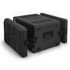 Sound Town STRC-PE6U | 6U Molded PE Rack Road Case with 17" Depth, Microphone and Accessory Storage Lids, Twist Latches, Front & Rear Rack Rails, Lightweight - Right Angle