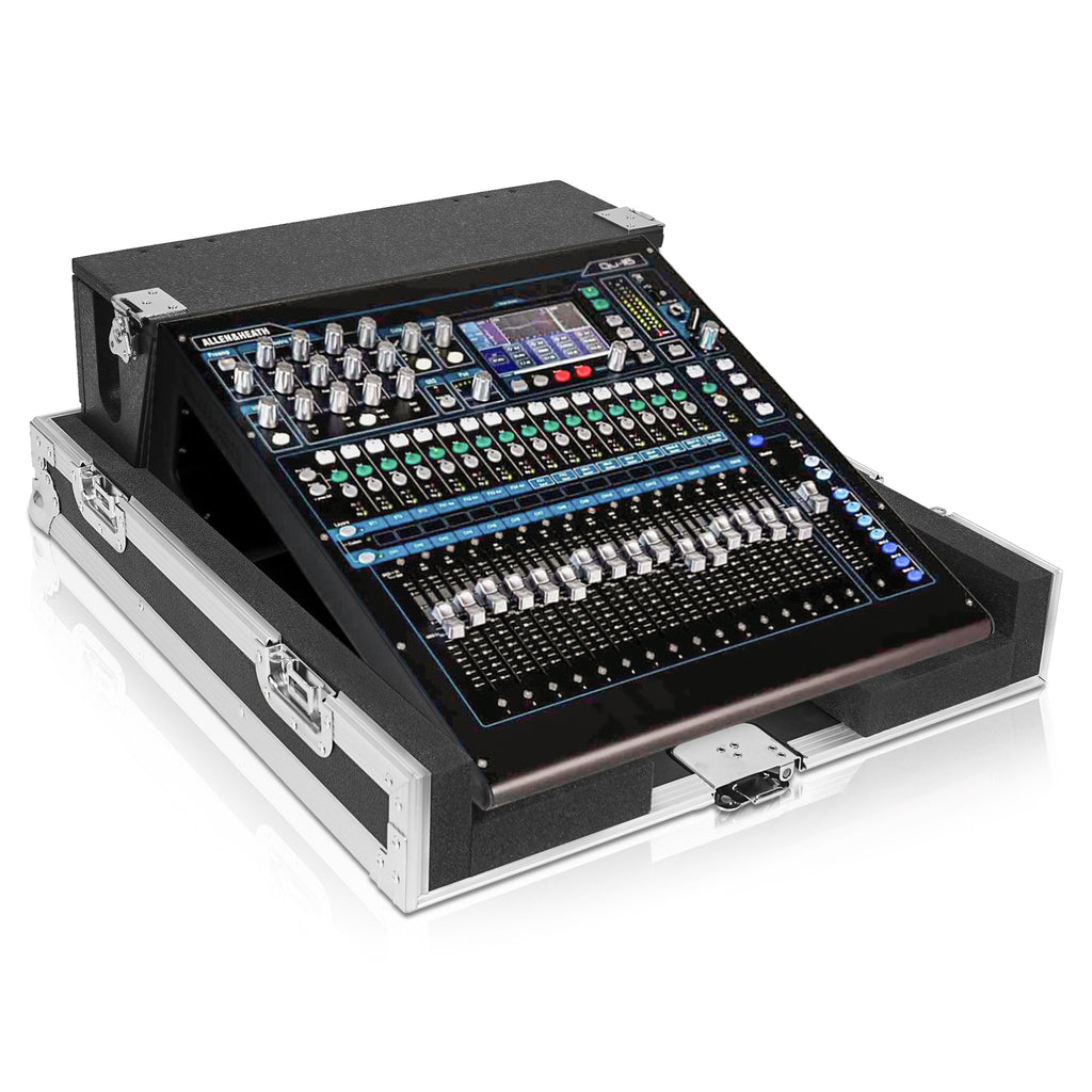 Sound Town STRC-QU16DH-R | REFURBISHED: ATA Plywood Mixer Case with Interior Foam Protection, Dog House and Caster wheels for Allen & Heath QU-16 Mixer Console