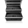Sound Town STRC-SP12U4DT2 | 1/2" Plywood Shock Mount 12U Workstation Rack Case w/ 4 Drawers and 2 Tables for Customizable Stage & Studio Equipment Storage with Pre-Scored Diced Foam
