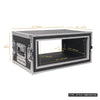 Sound Town STRC-SP4US-R | REFURBISHED: Shock Mount 4U ATA Plywood Rack Case with 15" Rackable Depth, 4-Space Size, Pro Tour Grade - Size and Dimensions