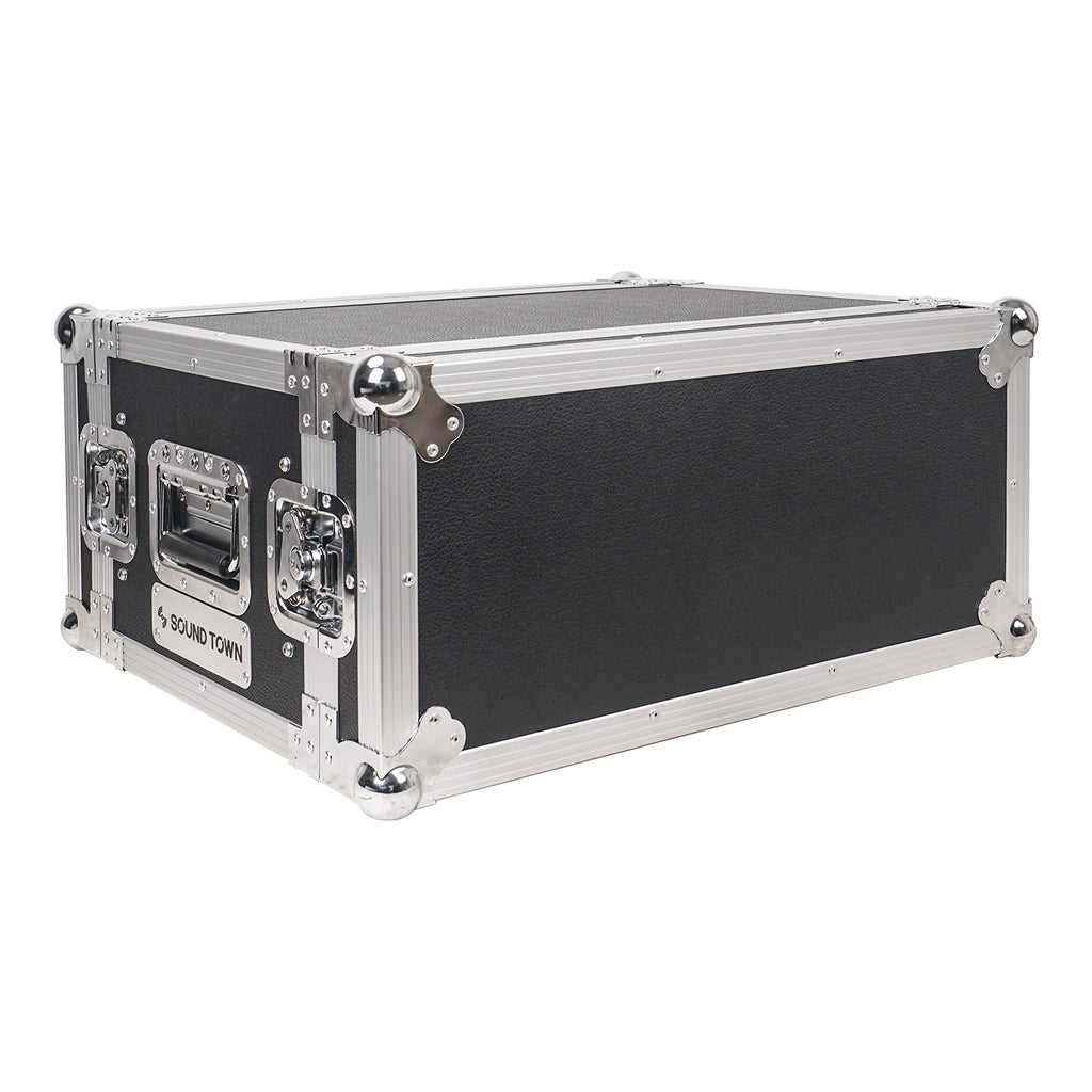 Sound Town STRC-SP4US-R | REFURBISHED: Shock Mount 4U ATA Plywood Rack Case with 15" Rackable Depth, 4-Space Size, Pro Tour Grade - Flight Case