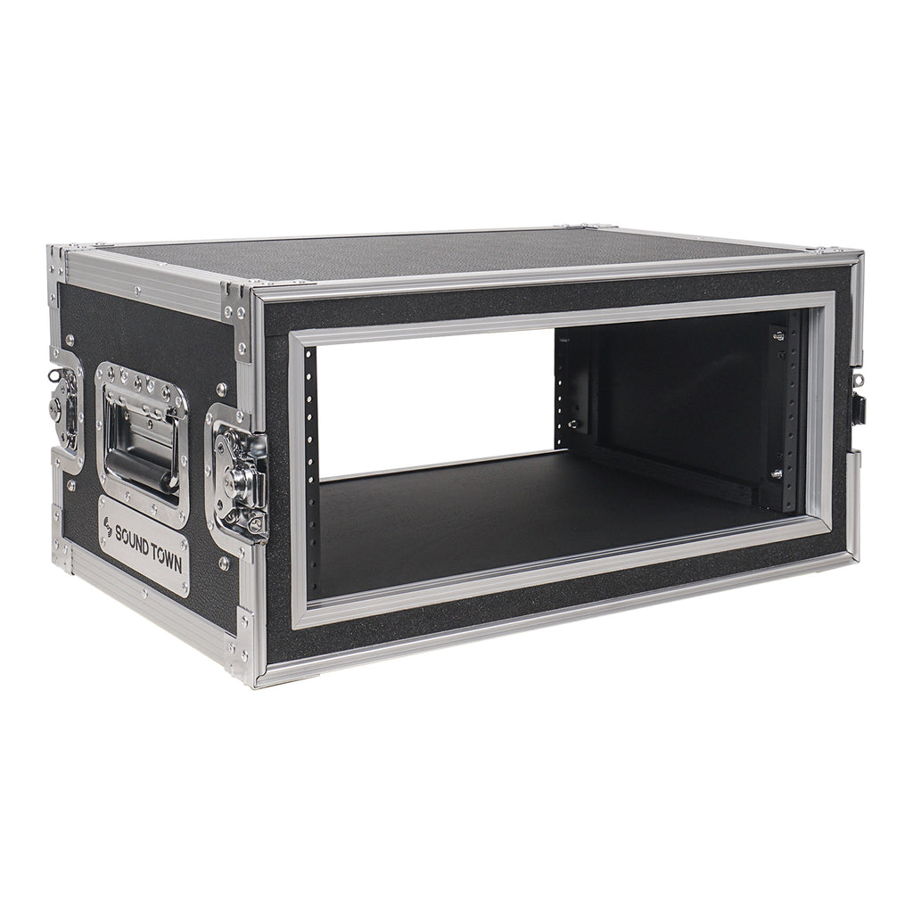 Sound Town STRC-SP4US-R | REFURBISHED: Shock Mount 4U ATA Plywood Rack Case with 15" Rackable Depth, 4-Space Size, Pro Tour Grade - Foam Padding  Protection