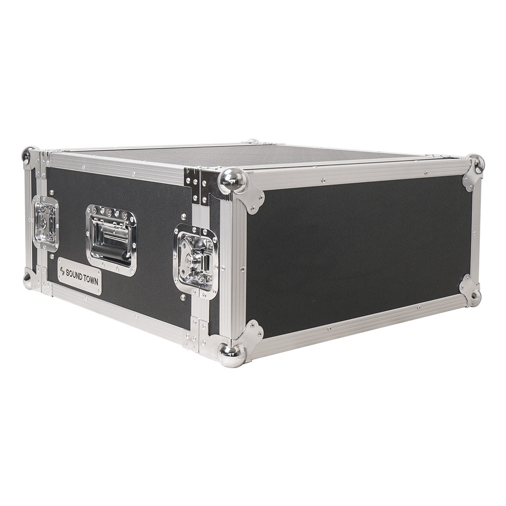 Sound Town STRC-SP4U-R | REFURBISHED: Shock Mount 4U ATA Plywood Rack Case with 21" Rackable Depth, 4-Space Size, Pro Tour Grade - Flight Case