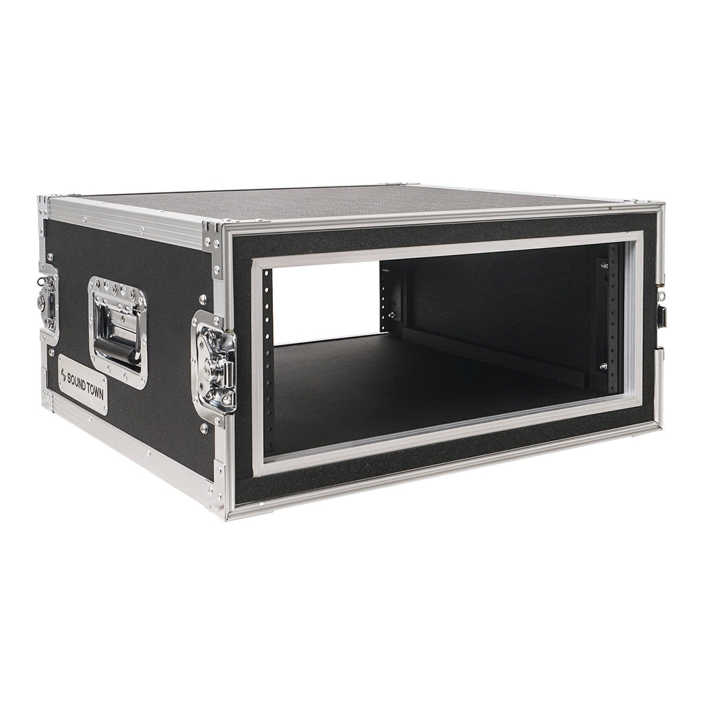 Sound Town STRC-SP4U-R | REFURBISHED: Shock Mount 4U ATA Plywood Rack Case with 21" Rackable Depth, 4-Space Size, Pro Tour Grade - for Fragile Equipment, Concerts