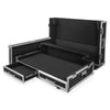 Sound Town STRC-WING48 | ATA Plywood Mixer Case with Interior Foam Protection, Doghouse, 2 Drawers, and Caster Wheels for Behringer WING 48 Mixer Console - Left Angle 