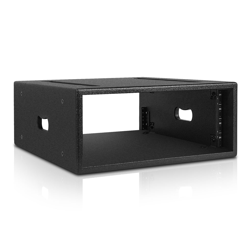 Sound Town STRCP-4U-R | REFURBISHED: 4U PA, DJ Rack/Road Case with 4-Space, Industry-Grade Plywood with Polyurea Coating, 19.7" Rackable Depth - Pro Tour Grade-Right-Angle