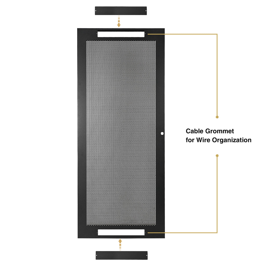 Sound Town STRK-DS30U Vented Server Rack Doors, for STRK-M30U Steel Rack- Cable Grommet for Wire Organization