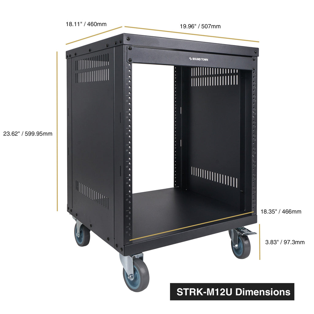 Refurb Rack STRK-M12U-R | REFURBISHED: 12U Universal Steel Vented Equipment Rack ...