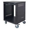 Sound Town STRK-M12U-R | REFURBISHED: 12U Universal Steel Equipment Rack w/ Locking Casters, Vented Side Panels for Audio/Video, Server and Network - Metal Construction