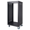 Sound Town STRK-M21U-R | REFURBISHED: 21U Space Universal Steel Equipment Rack w/ Locking Casters, Vented Side Panels for Audio/Video, Server and Network - Heavy Duty