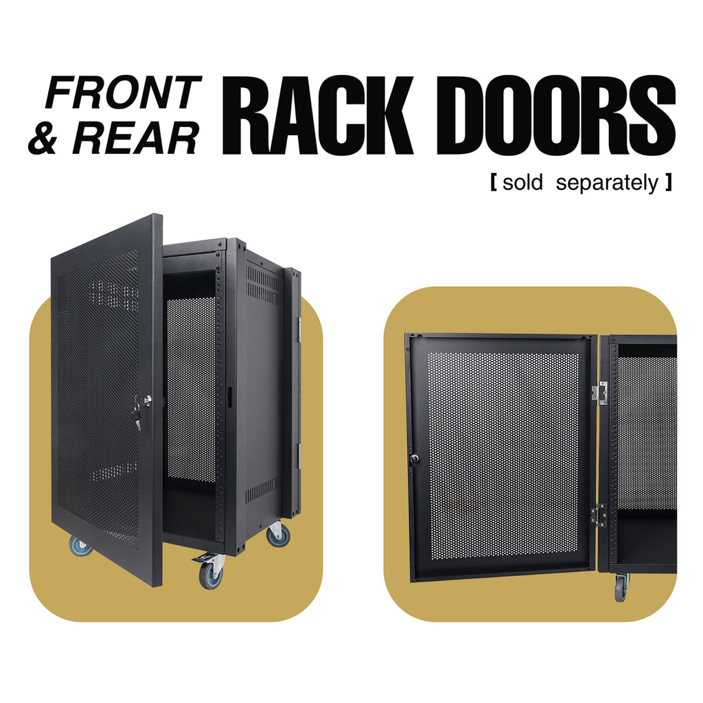 Sound Town STRK-M30U-R | REFURBISHED: 30U Space Universal Steel Equipment Rack w/ Locking Casters, Vented Side Panels for Audio/Video, Server and Network - Available Front & Rear Rack Doors, Sold Separately