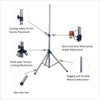 Sound Town STSD-71W | Universal Tripod Speaker Stand with Adjustable Height, 35mm Compatible Insert, Locking Knob and Shaft Pin - Features