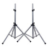 Sound Town STSD-71W-PAIR | 2-Pack Universal Tripod Speaker Stands w/ Adjustable Height, 35mm Compatible Insert, Locking Knob, Shaft Pin, Silver
