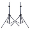Sound Town STSD-71W-PAIR-R | REFURBISHED: 2-Pack Universal Tripod Speaker Stands w/ Adjustable Height, 35mm Compatible Insert, Locking Knob, Shaft Pin, Silver