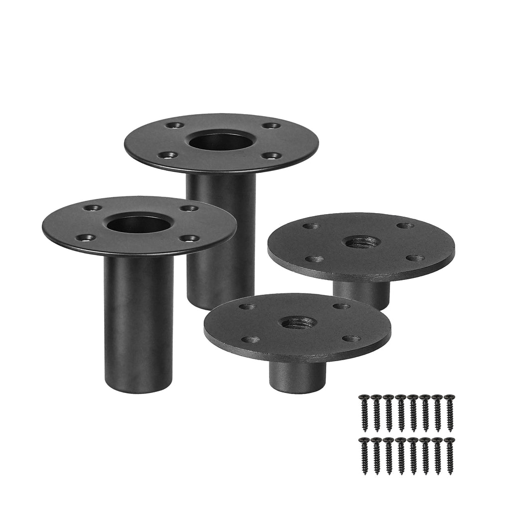 Sound Town STSD-AD2-2PRS | Speaker Pole Mounts, PA/DJ Speaker Cabinet Adapters, Two with 35mm (1 3/8") Pole Mounting, Two with M20 Threaded Mounting, Black - Package Contents, Screws Included