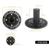Sound Town STSD-AD3B-PAIR | Versatile Two 35mm (1 3/8") Speaker Pole Mount and M10 Threaded Mounting Plate Adapter Set for PA/DJ Speaker Cabinet, Black, Size and Dimensions