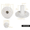 STSD-AD3W-PAIR | Versatile Two 35mm (1 3/8") Speaker Pole Mounts and M10 Threaded Mounting Plate Adapters Set for PA/DJ Speaker Cabinets, White - Size and Dimensions