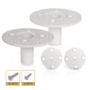 STSD-AD3W-PAIR | Versatile Two 35mm (1 3/8") Speaker Pole Mounts and M10 Threaded Mounting Plate Adapters Set for PA/DJ Speaker Cabinets, White - Top Cap 
