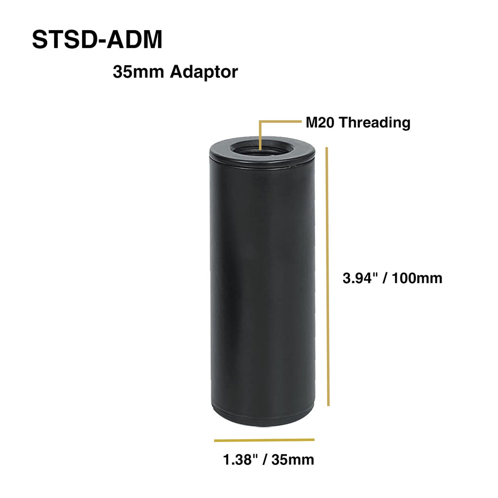 Sound Town STSD-ADM-PAIR-R | REFURBISHED: Pair of Speaker Stand Adapters, M20 to 35mm Adapter Sleeves for Speaker Flanges - Size & Dimensions