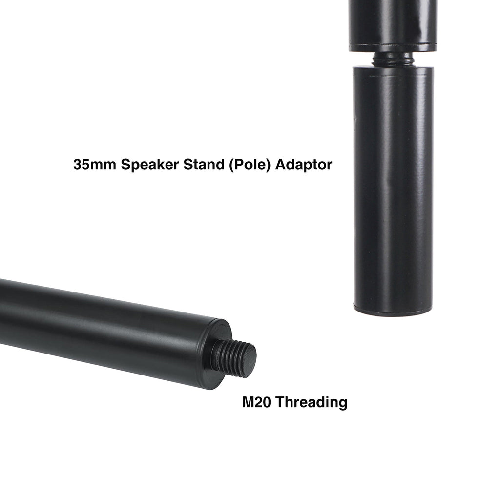 Sound Town STSD-ADM-PAIR-R | REFURBISHED: Pair of Speaker Stand Adapters, M20 to 35mm Adapter Sleeves for Speaker Flanges