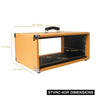 Sound Town STVRC-4OR-R Vintage 4U Amp Rack Case, 12.5" Depth with Rubber Feet, Dust Cover, Kickstand, Orange, Refurbished - Size and Dimensions
