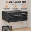 Sound Town STWOR-4U | 4U Foldable Wall-Mount & Desktop Open Frame Server Rack with 12" Depth for Network Equipment, Switches, Routers, Patch Panels, NAS, PDUs - Wall Application