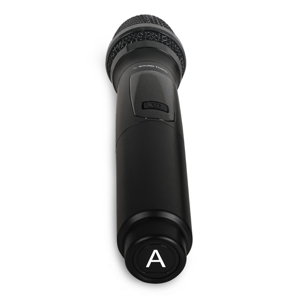 Sound Town SWM-MAX-AMIC | 8 Channels Wireless Metal Handheld Microphone w/ Built-in Pop Filter, Replacement for SWM15-MAX & SWM16-MAX Wireless Microphone Systems-End Cap
