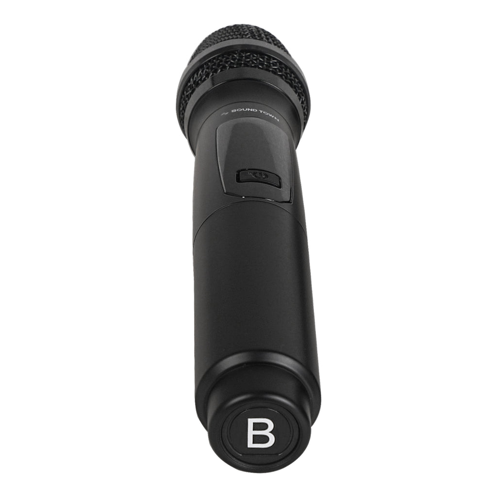 Sound Town SWM-MAX-BMIC | 8 Channels Wireless Metal Handheld Microphone w/ Built-in Pop Filter, Replacement for SWM15-MAX & SWM16-MAX Wireless Microphone Systems-End Cap