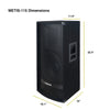 Sound Town SWM10-METIS115-S1 METIS Series 15” 700W 2-Way Full-range Passive DJ PA Pro Audio Speaker with Compression Driver for Live Sound, Karaoke, Bar, Church - Dimensions