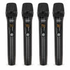 SWM15-4MAX | 32-Channel Wireless Microphone Karaoke Mixer with 4 Rechargeable Metal Mics, Optical (Toslink), AUX for Smart TVs, Soundbars & Home Receivers - 4 Metal Handheld Mics