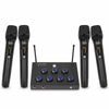 Sound Town SWM15-4MAX | 32-Channel Wireless Microphone Karaoke Mixer with 4 Rechargeable Metal Mics, Optical (Toslink), AUX for Smart TVs, Soundbars & Home Receivers - Front View