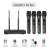 Sound Town SWM16-4MEGA | 200 Channels Wireless Microphone Karaoke Mixer System, w/ 4 Metal Handheld Mics, Optical (Toslink), AUX, for Smart TV, Home Theater, Sound Bar - Package Contents