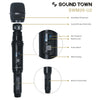 Sound Town SWM26-U2HL-R | REFURBISHED: SWM26 Series Metal 200 Channels UHF Wireless Microphone System with 2 Wireless Microphones and Auto Scan, for Church, School, Outdoor Wedding, Meeting, Party and Karaoke