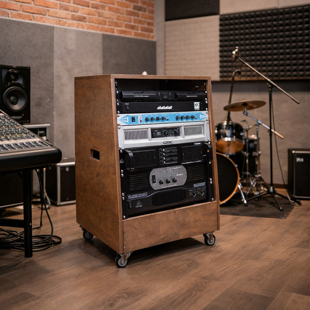 SDRK-12TB | 12U Space DIY Slanted Studio & Recording Rack, Weathered ...
