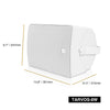 Sound Town TARVOS-8W-PAIR-R | REFURBISHED: Pair of 8" Weather-Resistant Surface-Mount Speaker, Indoor/Outdoor, 70V/100V/8ohm, for Home & Commercial Installation, White - Size and Dimensions