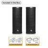 Sound Town TARVOS-CL25B-PAIR | Pair of Passive 70V/100V Dual 5" Weather-Resistant Column Array Speakers, w/ IP55-rated Aluminum Enclosure, for Home & Commercial, Black-Package Contents, Included in the Box, Top/Bottom/Rear Mounting Brackets