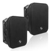 Sound Town TARVOS-MS5B-PAIR | Pair of Passive 70V/100V 5.25" Weather-Resistant Surface-Mount Speakers, w/ IP55-rated Enclosure, for Home & Commercial, Black-Right Angle 